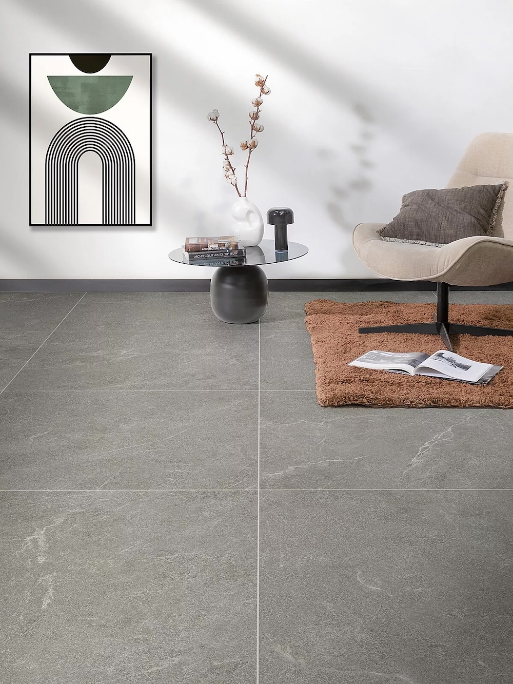 FotoEen natuurlijke steenlook met vloertegel Vein